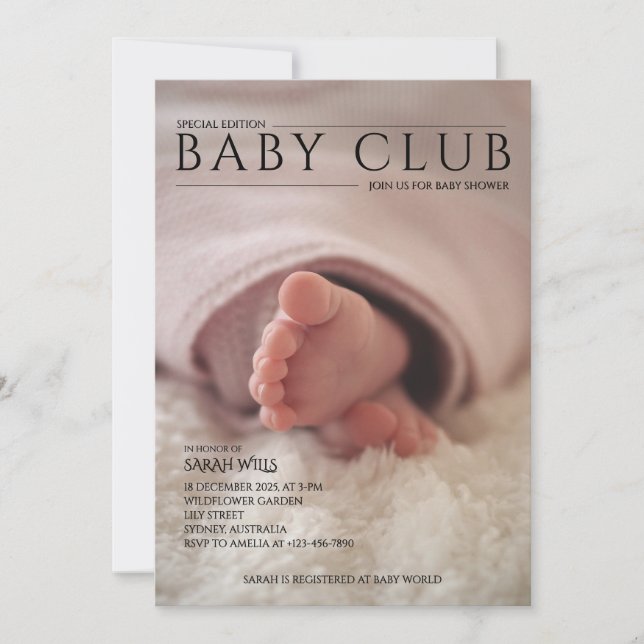 Unique Gender Neutral baby shower invitation (Front)