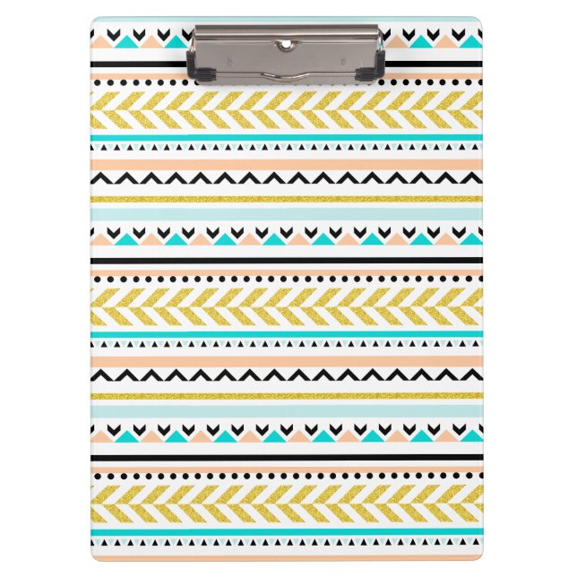 Unique Geometric Aztec Inspired Pattern Clipboard (Front)