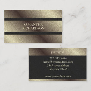 Unique Geometric Black And Faux Gold Professional Business Card