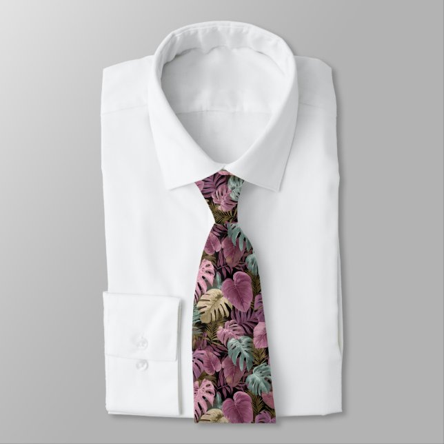 Unique Gifts For Husband Tropical Floral Tie (Tied)