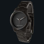 Unique Gifts For Men Oversized Black Watch<br><div class="desc">Unique gifts for men - oversized black bracelet watch with customisable text. You can create your own watch,  just add your name or any other text. Unique gifts for men for birthday,  Christmas,  Father's Day or any other day... </div>