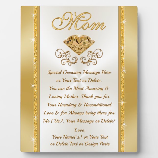 Unique Gifts for Moms, Personalize Plaques for Mom (Front)