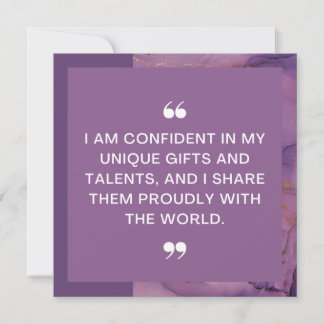 Unique Gifts Positive Affirmation Card