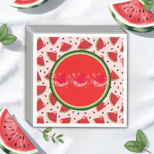 Unique Glitter Modern Watermelon Baby Shower Napkin
