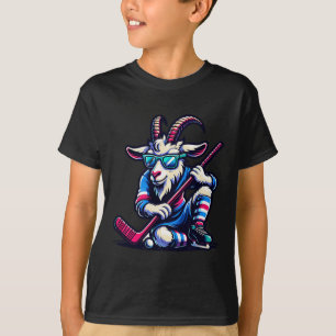 Unique Goat Ice Hockey Goalie Team Player Cool Art T-Shirt