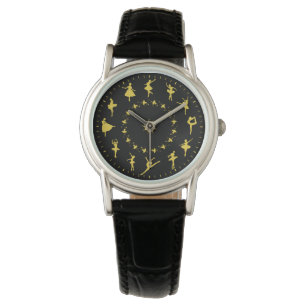 Unique Gold Ballerina Silhouettes Themed Watch