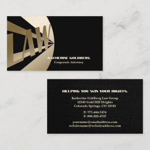Unique Gold & Black Attorney at Law Business Card