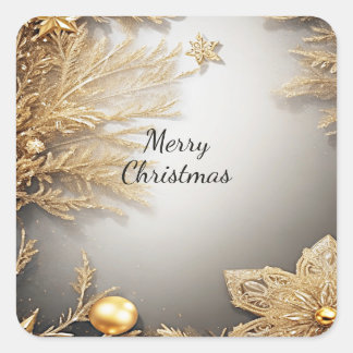 Unique Gold Decorative Christmas Sticker
