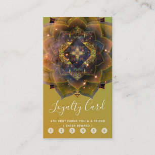 Unique Gold Orange Mandala Loyalty Card