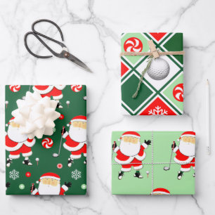 Unique Golf Christmas Holiday Wrapping Paper Sheet