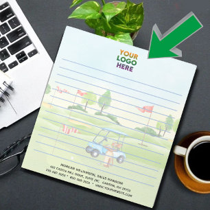 Unique Golf Theme Corporate Logo Lined    Notepad