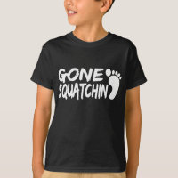 Unique GONE SQUATCHIN logo with FOOTPRINT