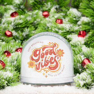 Unique Good Vibes Collectible Snow Globe