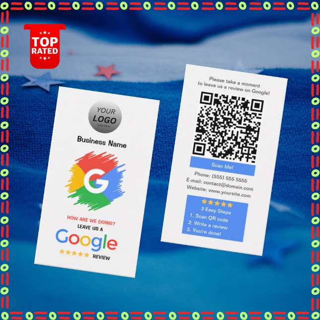 Unique Google Review Card with Logo and QR code (Creator Uploaded)