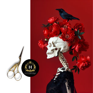 Unique Gothic Red Skeleton Skull Decoupage  Tissue Paper