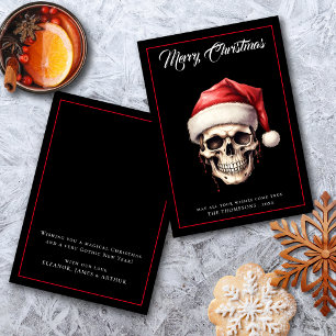 Unique Gothic Skull Christmas Holiday Card