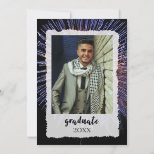 Unique Graduation Announcement Fireworks w/photo