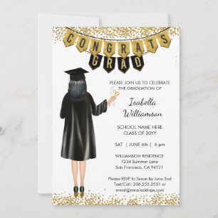  Unique Graduation Invitation Black Hair