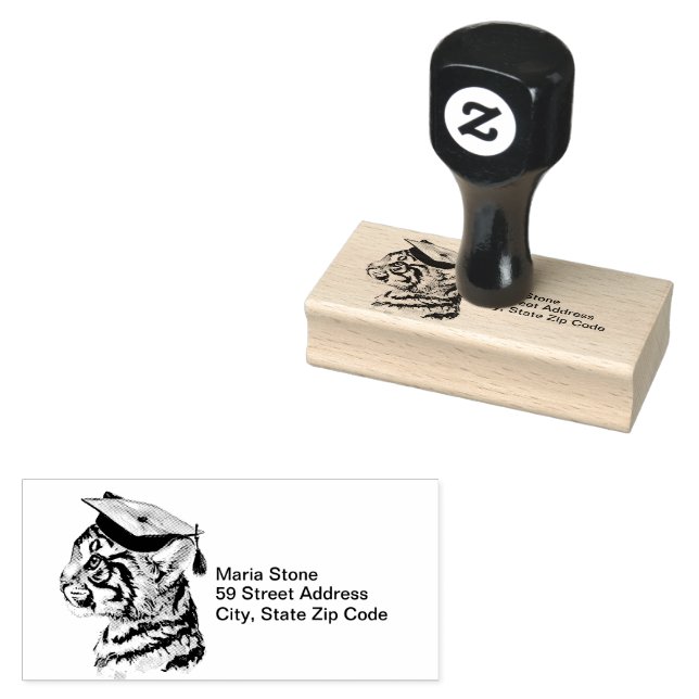 Unique graduation return address rubber stamp (Stamped)