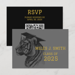Unique Graduation RSVP Enclosure Card with QR Code