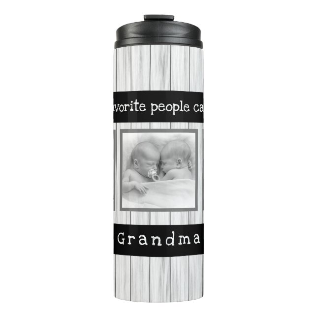 Unique Grandma Gifts - Personalised Photo Thermal Tumbler (Front)