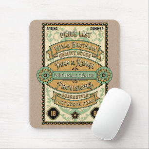 Unique graphic retro art Farmhouse style Mouse Pad