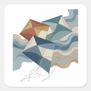 Unique Gray KITE FLYING IN THE SKY Sticker Motif