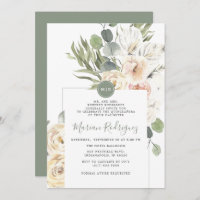 Unique Gree Floral Eucalyptus Monogram Quinceañera