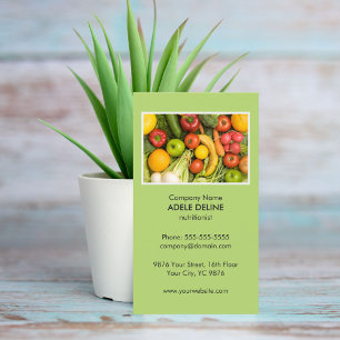 Unique Green Nutritionist Diet Health Business Card