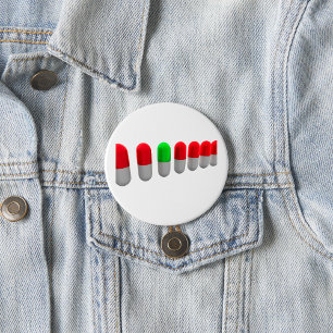 Unique Green Pill Among Red Capsules  7.5 Cm Round Badge