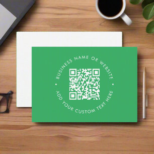 Unique Green Scannable QR CODE Connect With Us Business Card