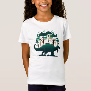 Unique Green Stegosaurus Dinosaur Forest T-Shirt