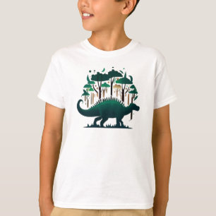 Unique Green Stegosaurus Dinosaur Forest T-Shirt