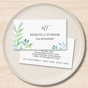 Unique Green Watercolor  Business Card