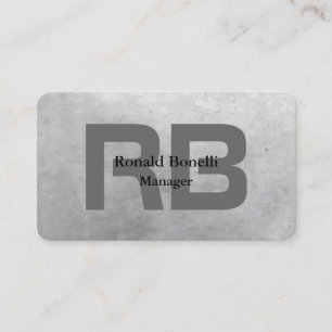 Unique Grey Bold Monogram Stylish Modern Business Card