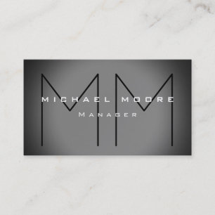 Unique Grey Chic Monogram Business Card