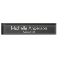 Unique Grey Consultant Desk Nameplate
