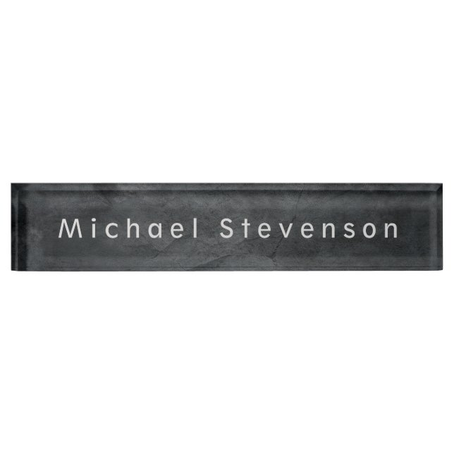 Unique Grey Elegant Modern Minimalist Design Nameplate (Front)