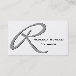 Unique Grey Monogram Business Card