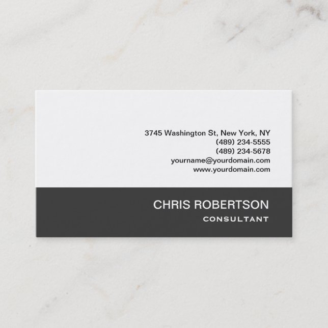 Unique Grey White Standard Size Business Card (Front)