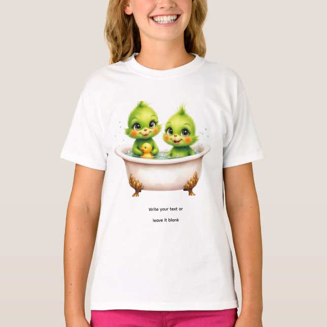 Unique Grinch T-Shirt with baby Grinches  (Front)