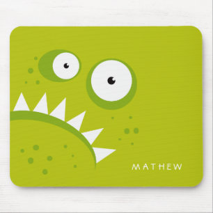 Unique Grumpy Angry Funny Scary Green Monster Mouse Pad