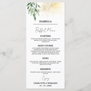 Unique Guest Name Wedding Buffet Menu