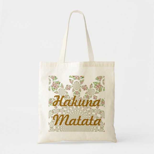 Unique Hakuna Matata Design: Serene Vibes Tote Bag (Front)