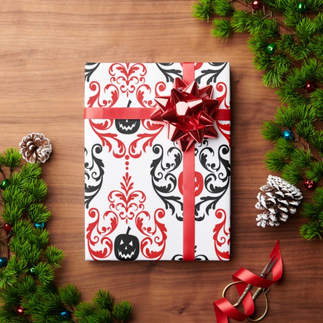 Unique Halloween Pumpkin Pattern Wrapping Paper (Holiday Gift)