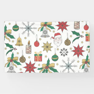Unique Hand Dawn Christmas Doddles Design Banner