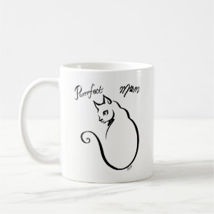 Unique Hand Drawn Perfect Mum Cat Art Mug
