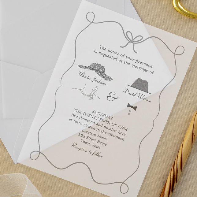 Unique Hand Drawn Wedding Acrylic Invitations (Creator Uploaded)
