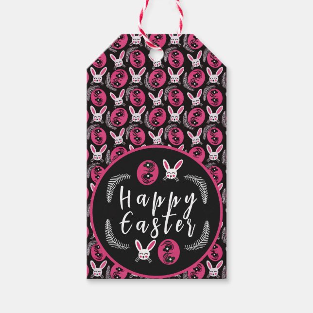Unique Happy Easter Pattern Gift Tags (Front)