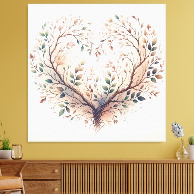 Unique Heart Stretched Canvas Print (Insitu(LivingRoom))